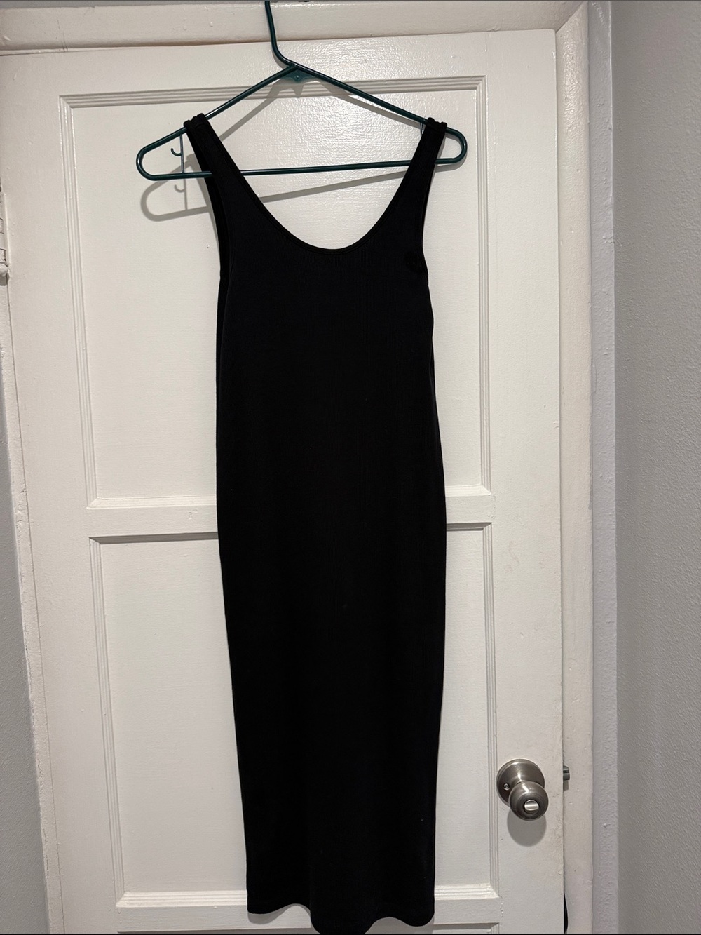 H&M Black Ribbed Tank Midi Dress